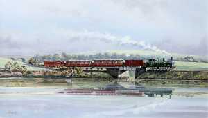 treno passeggeri Attraversando un Ponte a Dundrum
