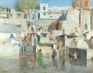 Bathing at Benares I