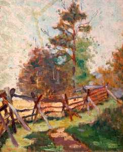 Study of Fence and Trees in a Landscape