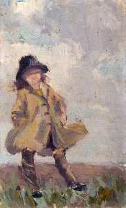 Portrait of a Child Wearing a Coat and Hat