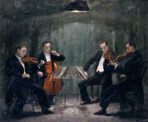 The Griller Quartet Sidney Griller (1911–1993), CBE, FRAM (leader), Colin Hampton (1911–1996), FRAM (cello), Philip Burton (1907–1961), FRAM (viola), and Jack O'Brien (b.1909), FRAM (violin)