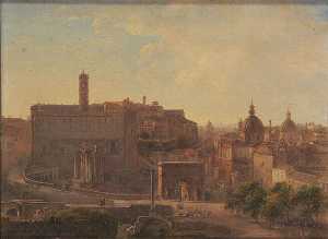 Vue du forum et du capitole à Rome