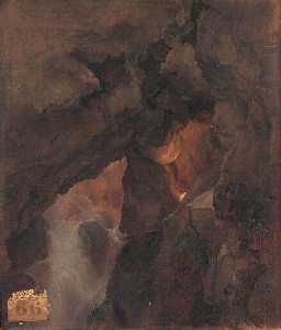 Vue intérieure de la grotte de Neptune à Tivoli