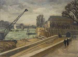 Le port quai Henri IV à Paris