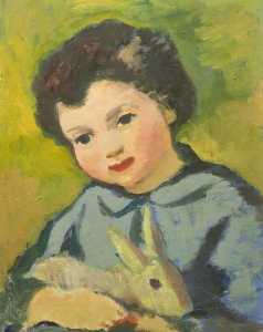 Portrait of a Child with a Rabbit