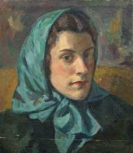 Portrait of a Woman with a Green Shawl (possibly the artist's wife)