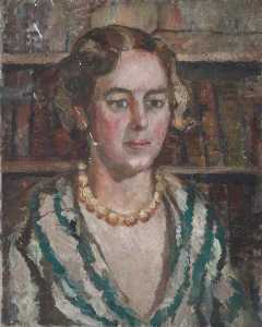 Study of an Unknown Woman in a Library Possibly Barbara Clutton Brock