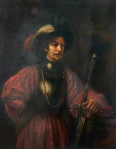 The Sword Bearer (Portrait of a Man in Military Costume) (copy of a painting attributed to Rembrandt van Rijn)