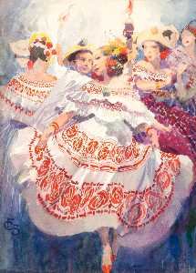 Dancers in Dress Costume, la Pollera of Panama