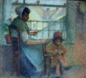 Sewing Lesson, (painting)