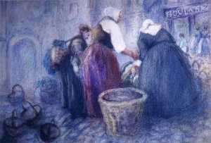 (Peasant Women Buying Vegetables), (painting)
