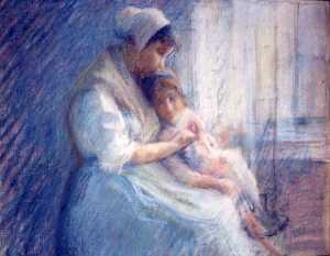 母亲和儿童 绘画