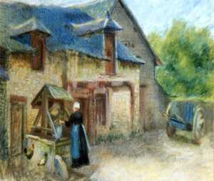 Woman at the Farm Well, (painting)