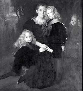 Señorita . Franco Bulkeley Herrero ( nancy earle ) y niños , ( pintura )