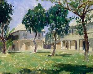 Governor's House, San Jose De Buenavista, Panay (with trees), (painting)