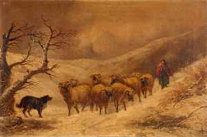 Shepherdess in the Snow