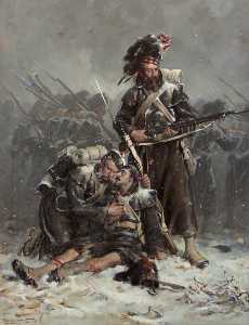 Comrades, the 42nd Highlanders (copy of an earlier painting by the artist)