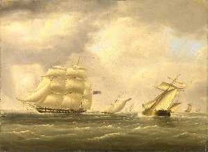 HMS 'Warspite' 50 Pistole Convogliamento Signore Ashburton su un missione speciale al stati uniti , Battito Lungo il Condotto