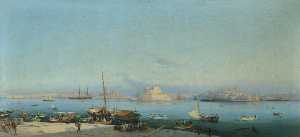 The Mediterranean Fleet at Malta, June 1876 HMS 'Sultan', 'Hibernia', 'Devastation' and 'Helicon' in Harbour