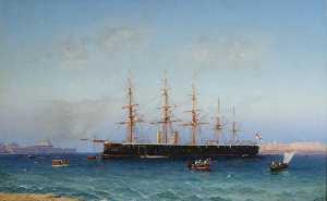 HMS 'Agincourt' at Malta