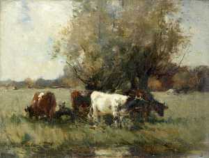 Cattle by a Clump of Willows (study)