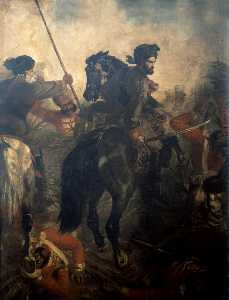 Capitán ( más tarde general Señor ) dighton macnaghten probyn ( 1833–1924 ) , 2nd Punjab Caballería , en el Batalla de Agra ( uno de los incidentes para cual ganó la victoria Cruzar ) , motín de la india , 10 Octubre 1857