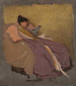 Woman in an Armchair Reading a Book