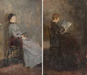 Girl Reading (recto), Unfinished Seated Girl (verso)