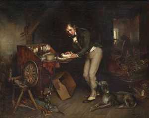 Sir Walter Scott Finding the Manuscript of 'Waverley' in an Attic