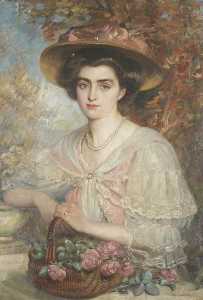 Portrait of a Lady with a Basket of Roses