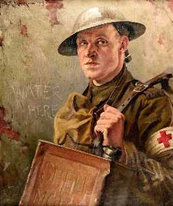 First World War A Royal Army Medical Corps Bearer Supplying Water to the Front Line