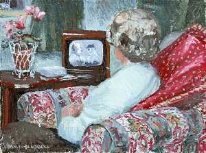 donna che guarda televisione