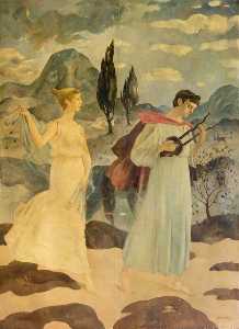 Orpheus The Wooing of Eurydice (after Douglas Strachan)