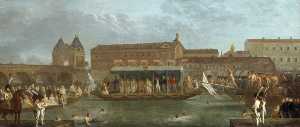 Jeux nautiques sur la Garonne, à Toulouse , en présence de l'empereur Napoléon Ier (26 juillet 1808)