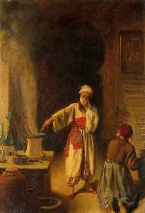 Rhazes, Persian Physician and Alchemist, in His Laboratory at Baghdad (originally titled by the artist 'Rhazes, Arab Physician and Alchemist, in His Laboratory at Baghdad')