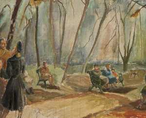 Figures in a Park (verso)