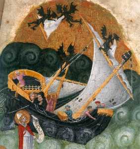 Retablo de la virgen María ( cerca de la derecha panel de la mano , detalle )