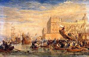 Jorge IV Embarcarse para Escocia en Greenwich