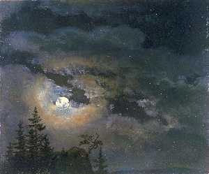 Inglés Un nube y el paisaje study by moonlight imágenes de norsk bokmål En el cielo og landskap estudio av måneskinn