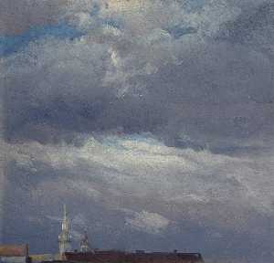 Sturmwolken über  der  schloss  TURM  an  von Dresden
