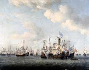 Naval battle between Dutch and French merchant ships