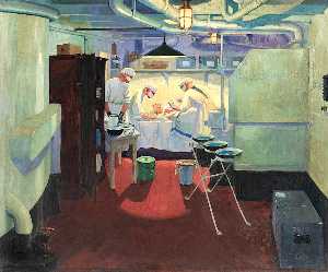 First World War Action Operating Theatre in a Battleship
