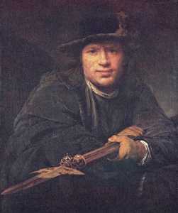 Deutsch Porträt eines Mannes mit Hellebarde