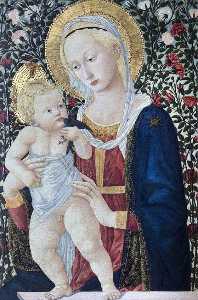 Virgin and Child before a Rose Hedge