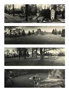 Quattro Fotografie ( io ) Tomba di franz kafka ( ii , iii ) Zámecká obora ( dispositivo di venipunzione ) Dal Serie 'A Passeggiata in la magia Garden'