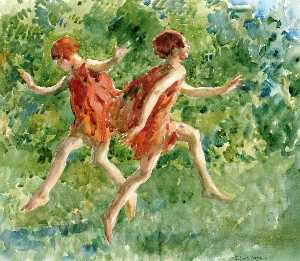 Girls Dancing in a Landscape