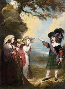 Four Children at Play as Macbeth and the Three Witches