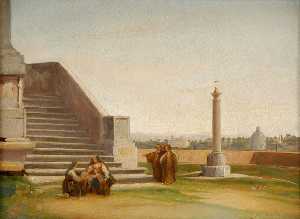 Семья в ступня в а Лестница Римский Дворец