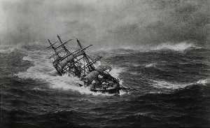 Off Soundings (Ship Winona Scudding in a Gale), (painting)