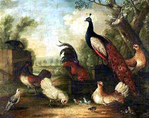 A Group of Ornamental Fowl in a Landscape
